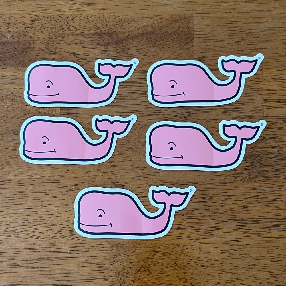 NEW! vineyard vines Pink Whale Stickers - Lot of 5 Stickers